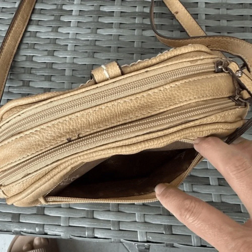 b.o.c Farrell Hill Straw Vegan Leather Crossbody Bag Purse Festival Coastal‎